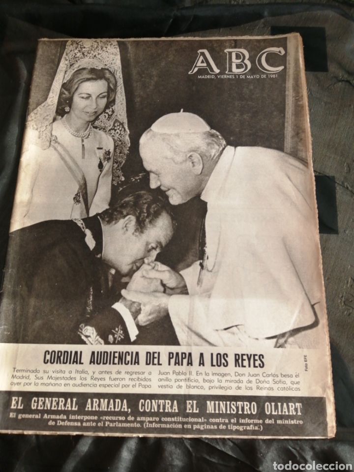 Coleccionismo de Revistas y Peri&oacute;dicos: PERI&Oacute;DICO ABC, A&Ntilde;O 1981, PAPA JUAN PABLO II Y REYES DE ESPA&Ntilde;A .