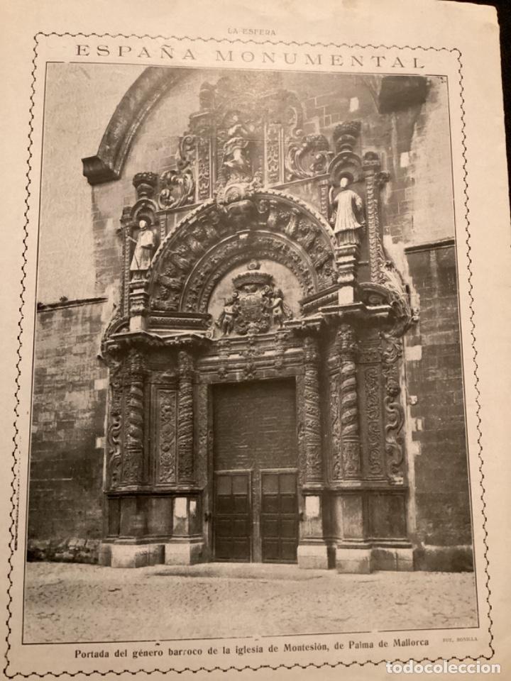Coleccionismo de Revistas y Peri&oacute;dicos: PUERTA BARROCA IGLESIA DE MONTESI&Oacute;N, PALMA DE MALLORCA 1916 FOTO HOJA REVISTA