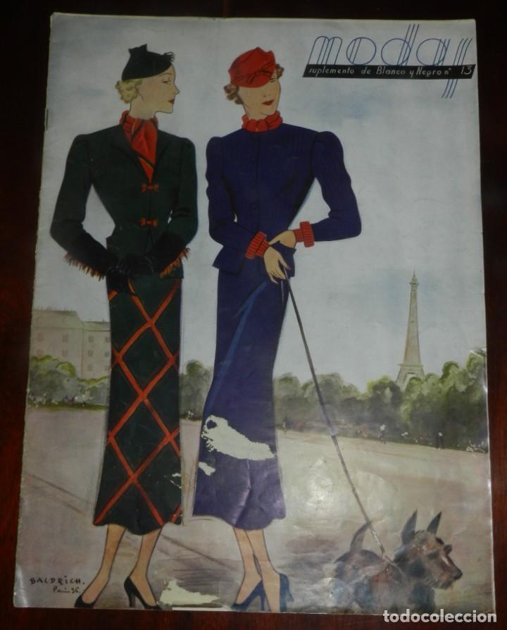 Coleccionismo de revistas y peri&oacute;dicos: ANTIGUA REVISTA DE MODA, MODAS, SUPLEMENTO DE BLANCO Y NEGRO N&ordm; 13, PUEDE SER DE 1936
