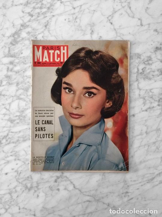 Coleccionismo de Revistas y Peri&oacute;dicos: PARIS MATCH - 1956 - AUDREY HEPBURN, FANGIO, SAMIA GAMAL, MARIA SCHELL