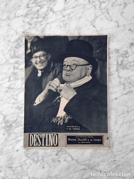Collezionismo di Riviste e Giornali: DESTINO - 1950 WINSTON CHURCHILL Y SU TIEMPO, LOS BUSTOS DEL PARQUE DE LA CIUDADELA, S.C. DE FARNES