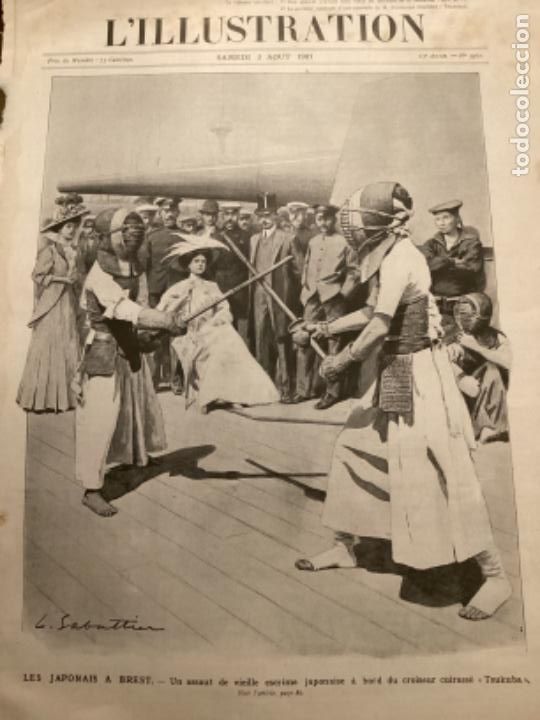 Coleccionismo de Revistas y Peri&oacute;dicos: ESGRIMA JAPON&Eacute;S, 1907 ILUSTRACI&Oacute;N DE L.SABATTIER HOJA REVISTA EN FRANC&Eacute;S