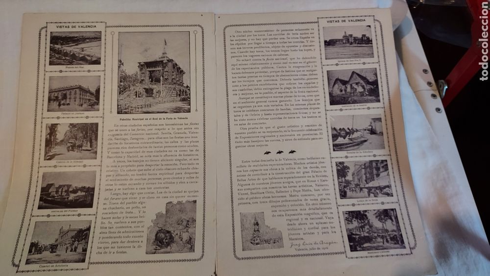 Coleccionismo de Revistas y Peri&oacute;dicos: VISTAS DE VALENCIA.2 HOJAS DE REVISTA ROSAS Y ESPINAS 1916