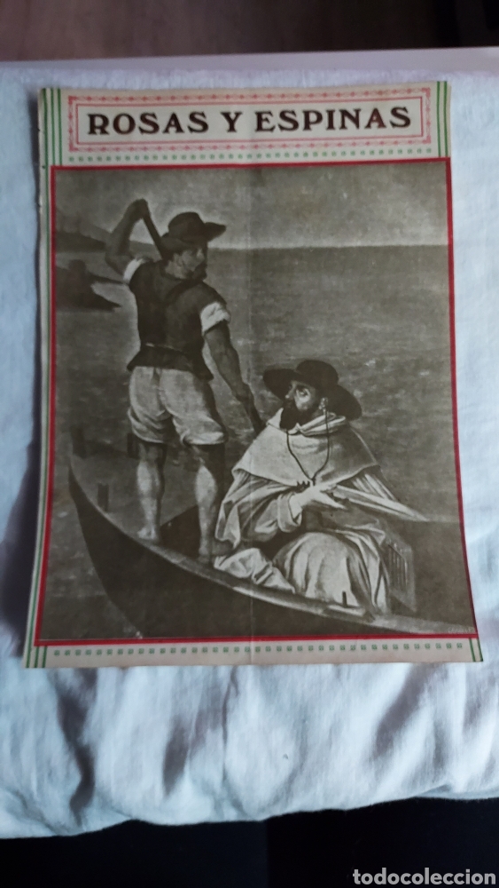 Coleccionismo de Revistas y Peri&oacute;dicos: RETRATO DE CERVANTES POR PACHECO PORTADA.HOJA DE REVISTA ROSAS Y ESPINAS 1916