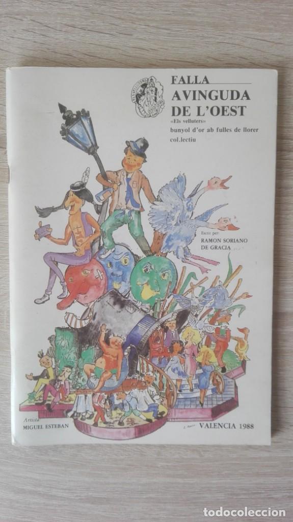 Coleccionismo de revistas y peri&oacute;dicos: LLIBRET FALLA AVINGUDA DE L'OEST - ELS VELLUTERS - A&Ntilde;O 1988.