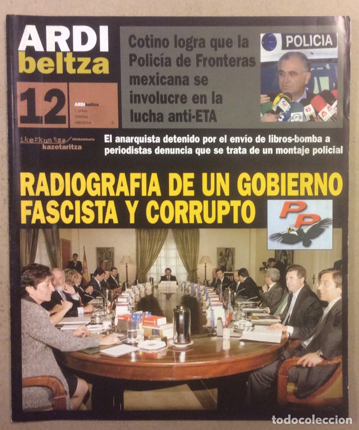 Sammeln von Zeitschriften und Zeitungen: ARDI BELTZA N&deg; 12 (2000). REVISTA PERIODISMO INVESTIGACI&Oacute;N IZQUIERDA ABERTZALE DIRIGIDA PEPE REI