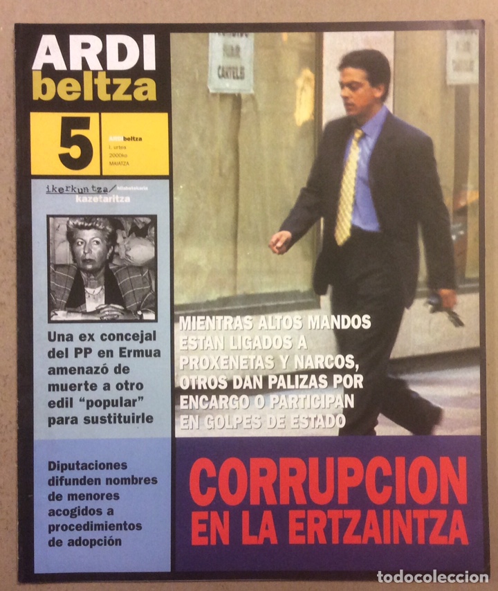 Collezionismo di Riviste e Giornali: ARDI BELTZA N&deg; 5 (2000). REVISTA PERIODISMO INVESTIGACI&Oacute;N IZQUIERDA ABERTZALE DIRIGIDA PEPE REI