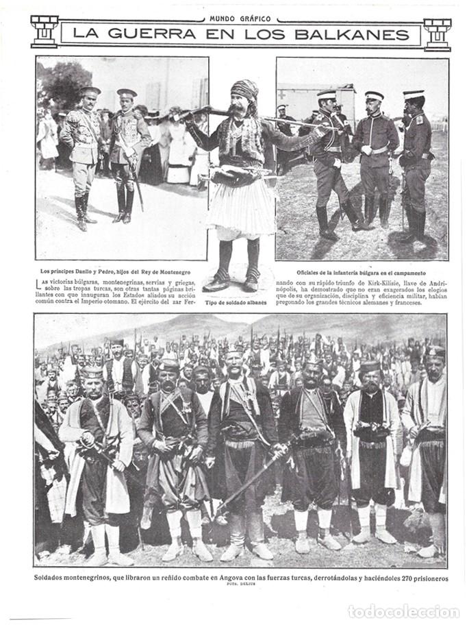 Collection Magazines and Newspapers: 1912 HOJA REVISTA GUERRA EN LOS BALKANES OFICIAL INFANTER&Iacute;A BULGARA SOLDADOS DE MONTENEGRO PR&Iacute;NCIPES