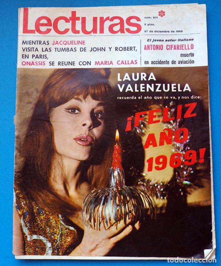 Coleccionismo de Revistas y Peri&oacute;dicos: REVISTA LECTURAS. N&ordm; 871. DICIEMBRE 1968. LAURA VALENZUELA/ETHEL KENNEDY/ELIZABETH TAYLOR/