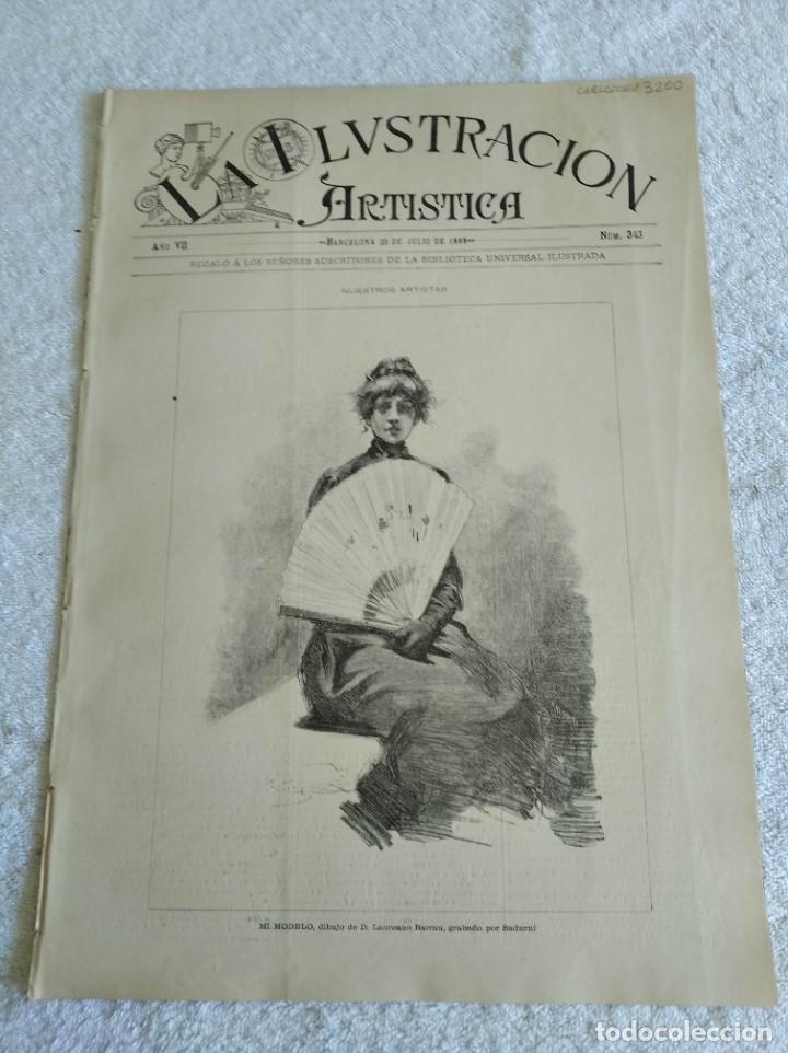 Coleccionismo de Revistas y Peri&oacute;dicos: LA ILUSTRACI&Oacute;N ART&Iacute;STICA. A&Ntilde;O 1888. N&ordm; 343. VILFREDO, PRIMER CONDE DE BARCELONA. DON LAUREANO BARRAU