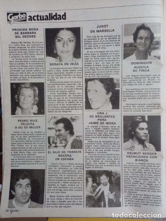 Coleccionismo de Revistas y Peri&oacute;dicos: BARBARA BEL GEDDES DALLAS SORAYA JAIME DE MORA HELMUT BERGER PHILIPPE JUNOT DOMINGUIN LUIS MIGUEL