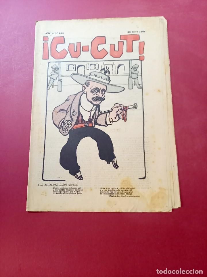Sammeln von Zeitschriften und Zeitungen: &iexcl; CU-CUT ! REVISTA SATIRICA CATALANA - N&ordm; 214 A&Ntilde;O 1906 -BUEN ESTADO