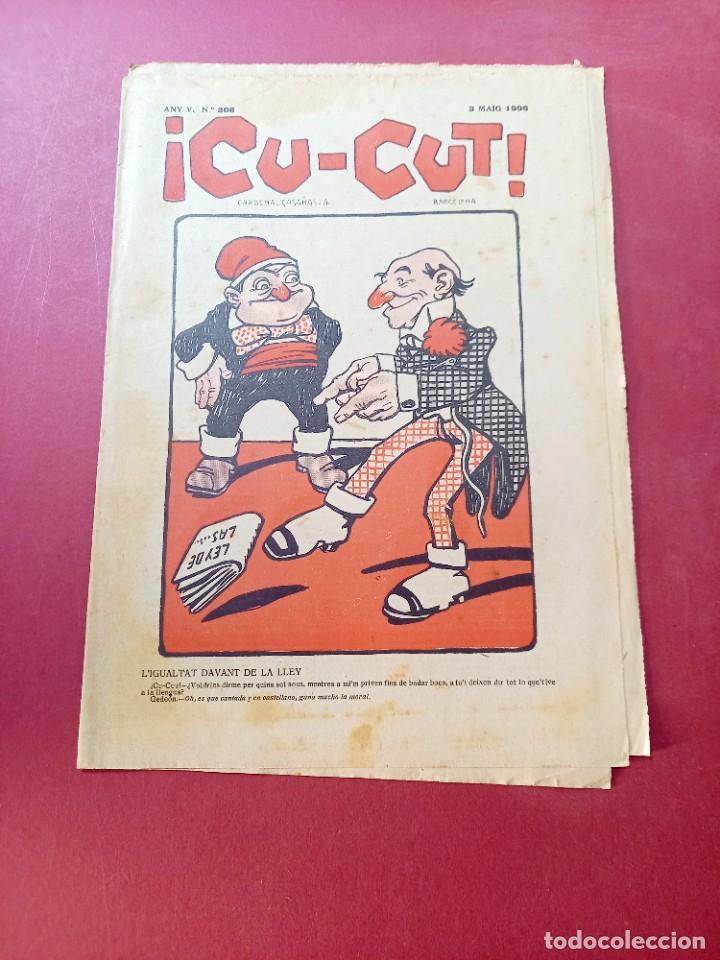 Sammeln von Zeitschriften und Zeitungen: &iexcl; CU-CUT ! REVISTA SATIRICA CATALANA - N&ordm; 206 A&Ntilde;O 1906 -BUEN ESTADO