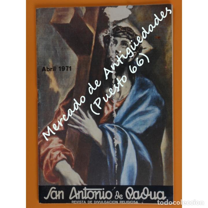 Coleccionismo de Revistas y Peri&oacute;dicos: Revista SAN ANTONIO DE PADUA n&ordm; 280 - ABRIL 1971 - Portada en regular estado