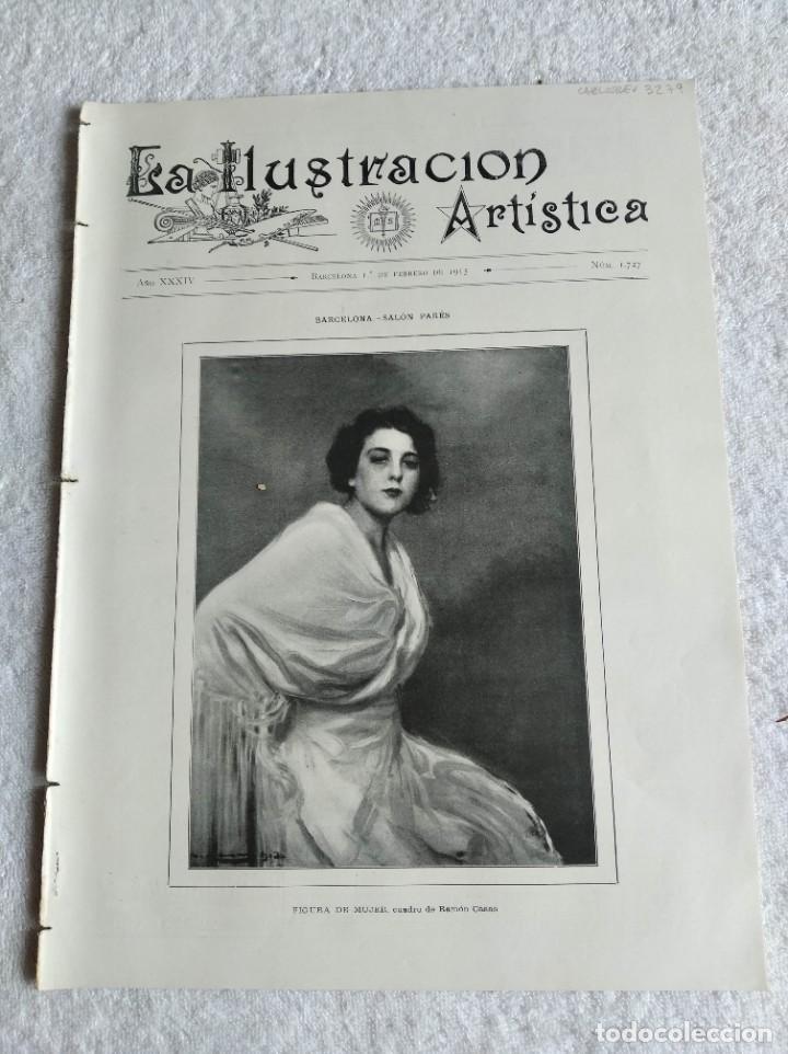 Collezionismo di Riviste e Giornali: LA ILUSTRACI&Oacute;N ART&Iacute;STICA. A&Ntilde;O 1915. N&ordm; 1727. ESCULTURAS DE ENRIQUE CLARAS&Oacute;. EL DUQUE ALEJANDRO MICHA
