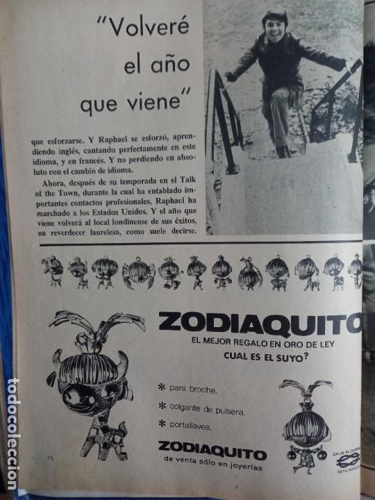 Coleccionismo de revistas y peri&oacute;dicos: raphael en londres RAPHAEL - Foto 2