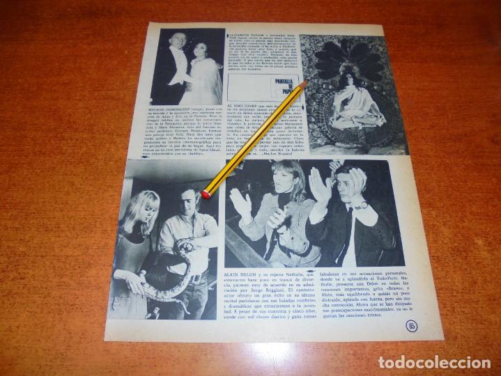 Coleccionismo de Revistas y Peri&oacute;dicos: CLIPPING 1968: ALAIN DELON. ELIZABETH TAYLOR Y RICHARD BURTON. MYLENE DEMONGEOT, MARLON BRANDOMARL
