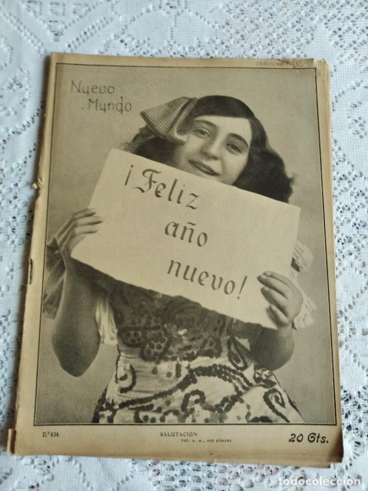 Coleccionismo de Revistas y Peri&oacute;dicos: NUEVO MUNDO. A&Ntilde;O 1909. N&ordm; 834. MELILLA. R&Iacute;O TORMES (SALAMANCA). PALMA DE MALLORCA. CASTRO URDIALES.