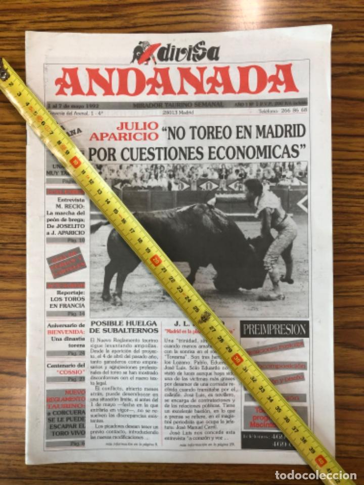 Collection Magazines and Newspapers: DIVISA. ANDANADA. Mirador Taurino Semanal. A&ntilde;o 1 N 1