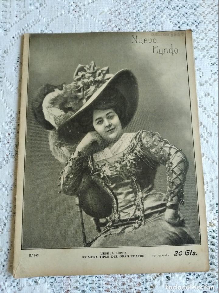 Collectionnisme de Revues et Journaux: NUEVO MUNDO. A&Ntilde;O 1910. N&ordm; 843. HUELVA. MAR&Iacute;A GUERRERO Y FERNANDO D&Iacute;AZ DE MENDOZA. TUBERCULOSIS.