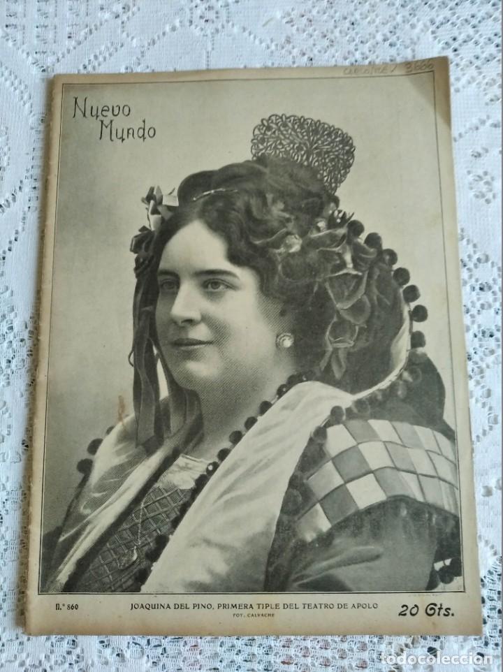 Collectionnisme de Revues et Journaux: NUEVO MUNDO. A&Ntilde;O 1910. N&ordm; 860. BARCELONA. ALFONSO XIII DE BOLARQUE. BARCELONA Y BILBAO. MADRID.
