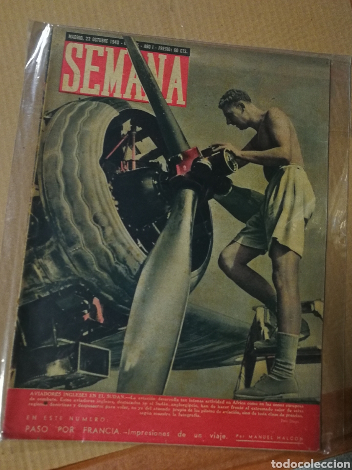 Coleccionismo de Revistas y Peri&oacute;dicos: REVISTA SEMANA- 22 OCTUBRE 1940. CONTRAPORTADA FALANGE ESPA&Ntilde;OLA.