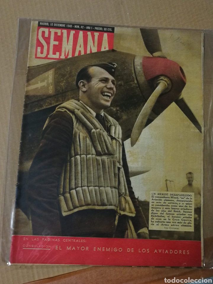 Coleccionismo de Revistas y Peri&oacute;dicos: REVISTA SEMANA- 10 DICIEMBRE 1940. COMANDANTE WIECK, AS AVIACI&Oacute;N ALEMANA (REICH).