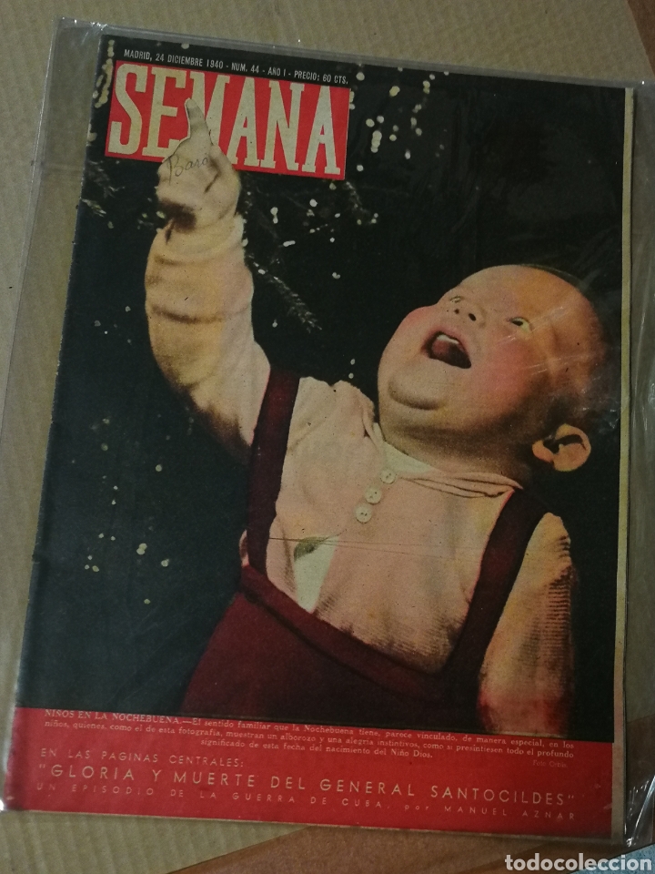 Coleccionismo de Revistas y Peri&oacute;dicos: REVISTA SEMANA- 24 DICIEMBRE 1940. CONTRAPORTADA LA FALANGE, EL D&Iacute;A DEL PAPEL.
