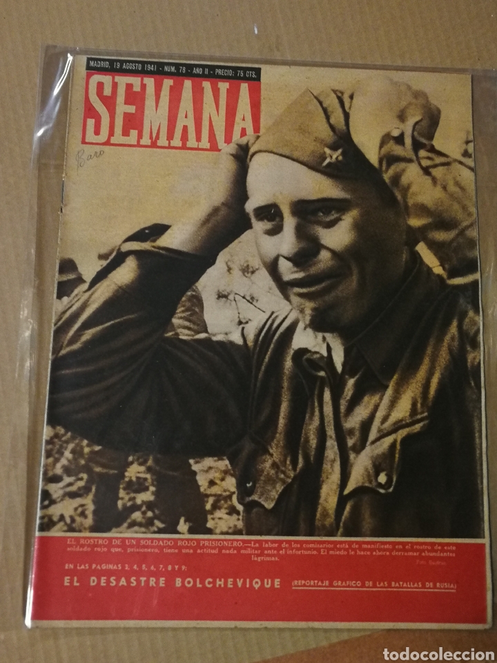 Coleccionismo de Revistas y Peri&oacute;dicos: REVISTA SEMANA- 19 AGOSTO 1941. ROSTRO SOLDADO ROJO PRISIONERO, UCRANIA EL GRANERO DE EUROPA.