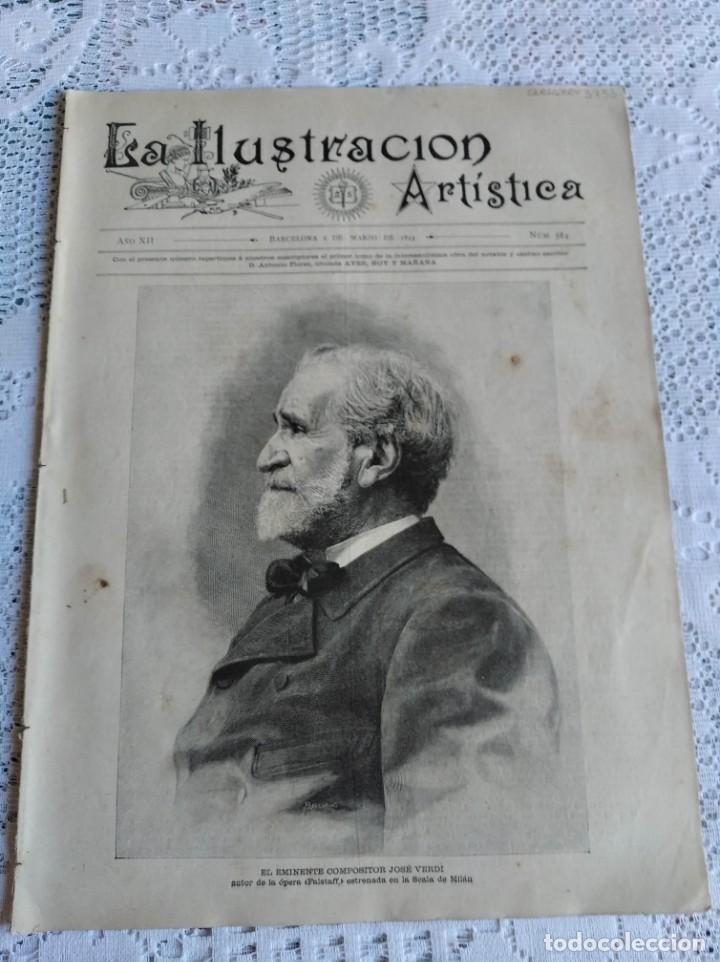 Coleccionismo de Revistas y Peri&oacute;dicos: LA ILUSTRACI&Oacute;N ART&Iacute;STICA. A&Ntilde;O 1893. N&ordm; 584. EL COMPOSITOR JOS&Eacute; VERDI. ARRIGO BOITO (AUTOR LITERARIO)