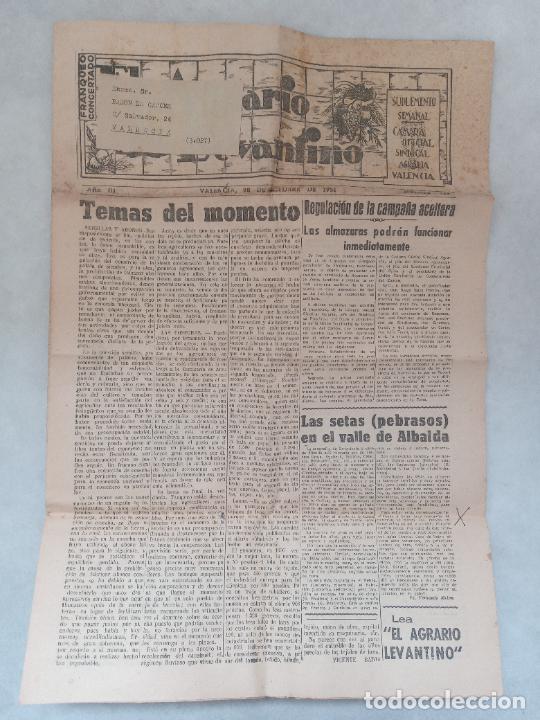Collection Magazines and Newspapers: SUPLEMENTO SEMANAL EL AGRARIO LEVANTINO. DIRIGIDO AL BAR&Oacute;N DE CARCER, VALENCIA. N&ordm; 138, 28/10/1951