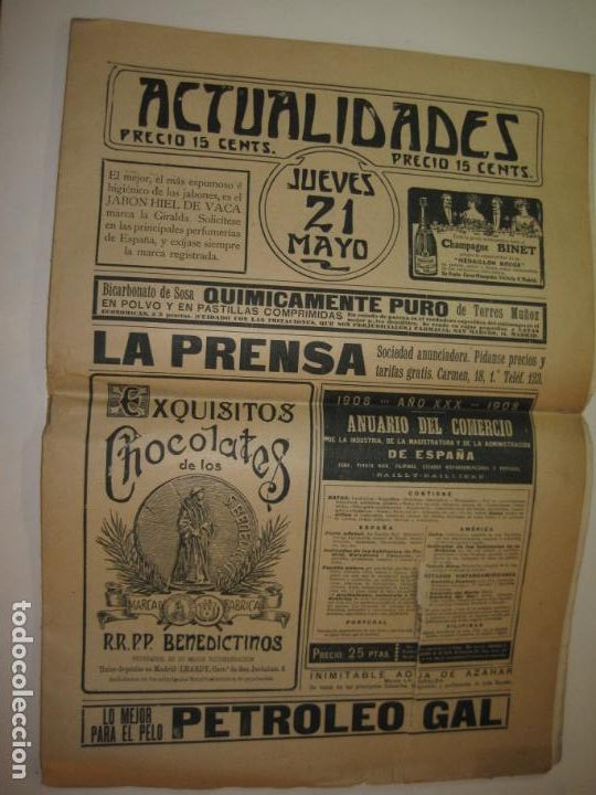Collection Magazines and Newspapers: ACTUALIDADES-SEMANARIO ILUSTRADO-NUM 14-A&Ntilde;O 1908-VER FOTOS-(V-23.340)