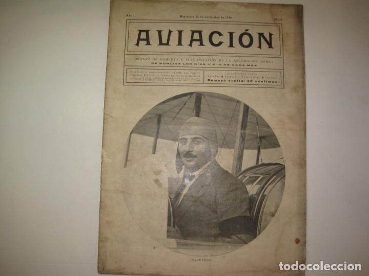 Coleccionismo de revistas y peri&oacute;dicos: AVIACION-NUMERO 14-BARCELONA 15 DE NOVIEMBRE 1910-TABUTEAU-VER FOTOS-(V-23.348)