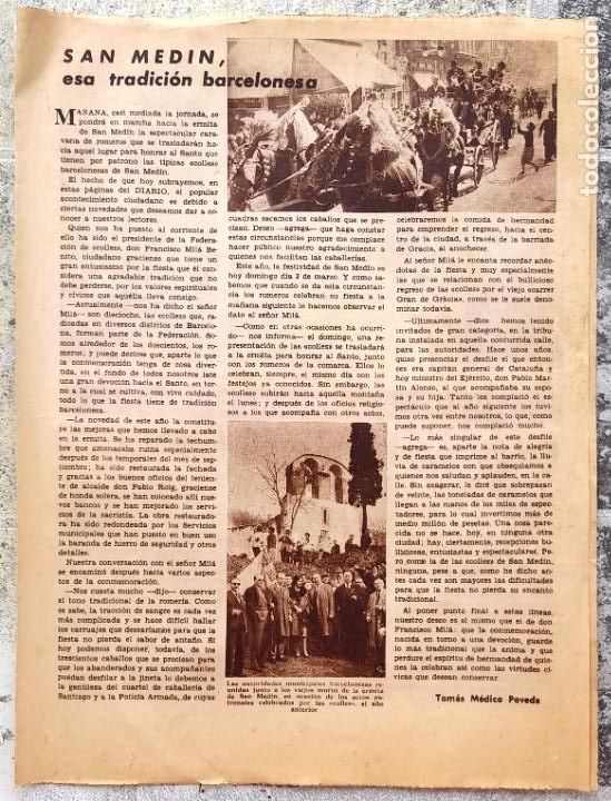 Collezionismo di Riviste e Giornali: 1962/63 ca. &rdquo;DIARIO&rdquo; San Med&iacute;n (Sant Medir) esa tradici&oacute;n barcelonesa - Defensa de la Lengua