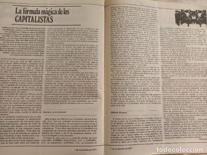 Coleccionismo de revistas y peri&oacute;dicos: CONFLICTOS EN BABCOCK WILCOX, AURRERA Y ENASA (PEGASO). RECORTE DE REVISTA SAIDA NOVIEMBRE 1977