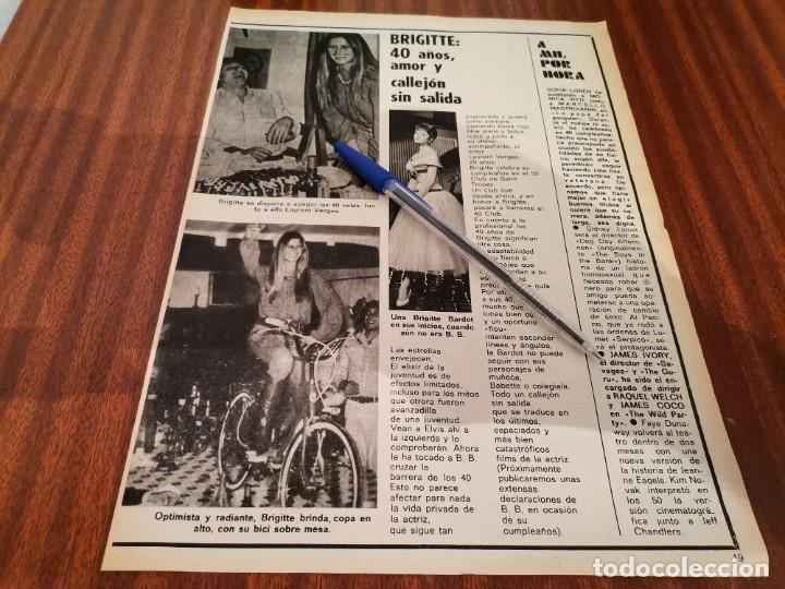 Coleccionismo de Revistas y Peri&oacute;dicos: BRIGITTE BARDOT REVERSO GINA LOLLOBRIGIDA RECORTE REVISTA 1974