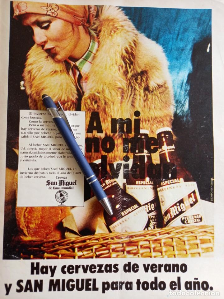 Coleccionismo de Revistas y Peri&oacute;dicos: PUBLICIDAD. ANUNCIO DE CERVEZA SAN MIGUEL. EXTRAIDO DE TRIUNFO MARZO 1973