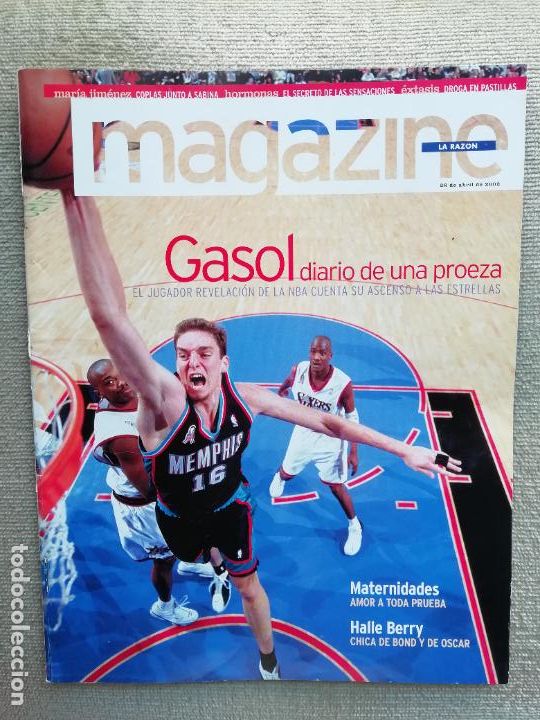 Coleccionismo de Revistas y Peri&oacute;dicos: Magazine de La Raz&oacute;n 28 abril 2002 Gasol Halle Berry Maternidades Mar&iacute;a Jim&eacute;nez
