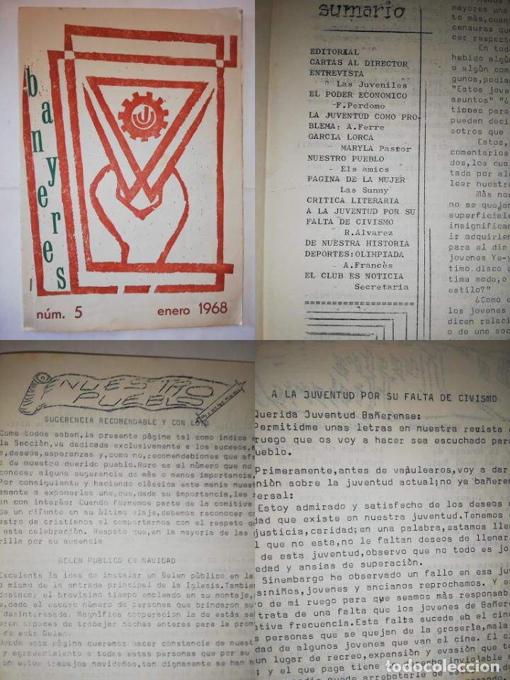 Coleccionismo de revistas y peri&oacute;dicos: ANTIGUA REVISTA CLUB DE LA JUVENTUD A.C BANYERES N&ordm;5, ENERO 1968