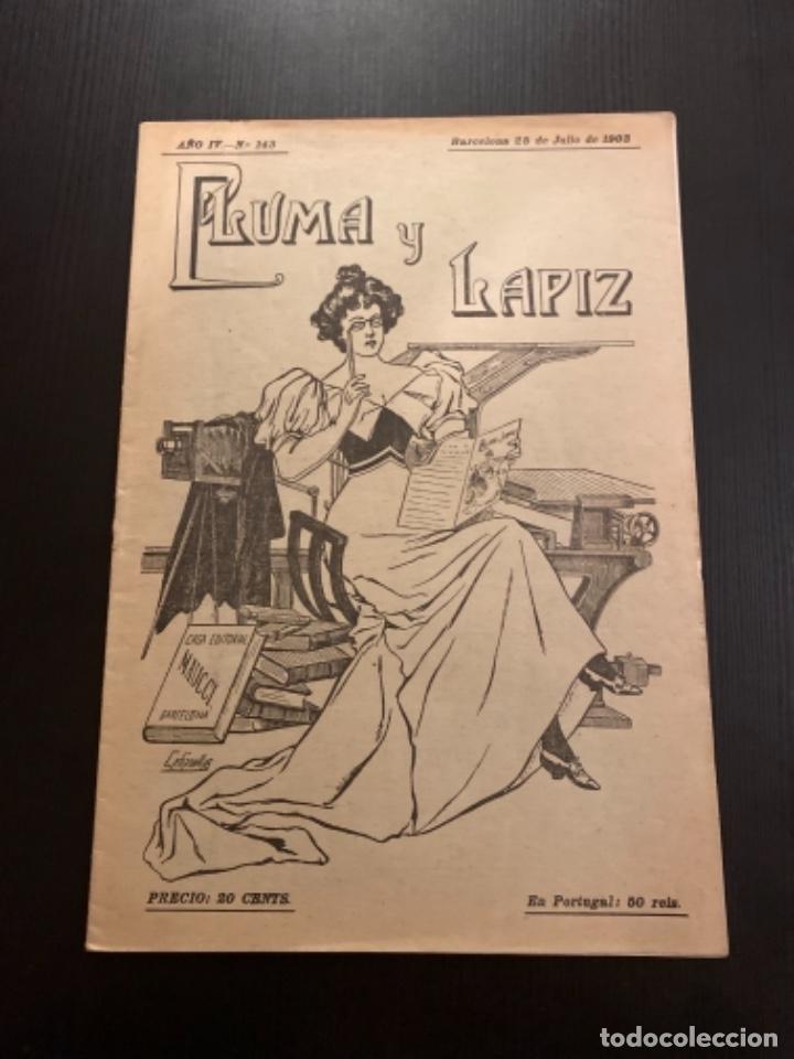 Coleccionismo de revistas y peri&oacute;dicos: Revista gr&aacute;fica pluma y l&aacute;piz 1903 n&uacute;mero 143 Benito Perez Galdos