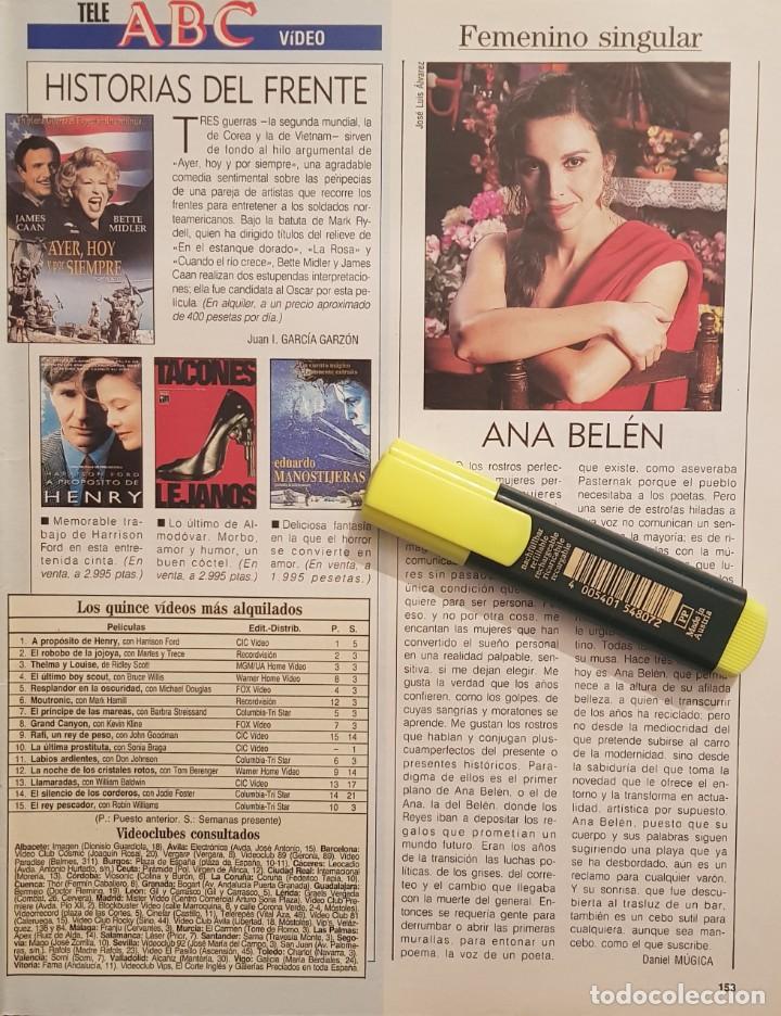 Coleccionismo de Revistas y Peri&oacute;dicos: Reportaje Ana Bel&eacute;n. 08.11.1992