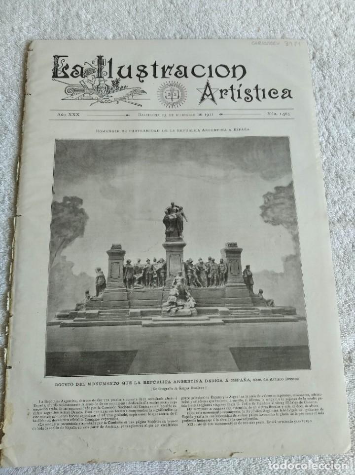 Coleccionismo de Revistas y Peri&oacute;dicos: LA ILUSTRACI&Oacute;N ART&Iacute;STICA. A&Ntilde;O 1911. N&ordm; 1565. MONUMENTO A B&Eacute;CQUER (SEVILLA). DOCTOR LUIS FORRER. LEER
