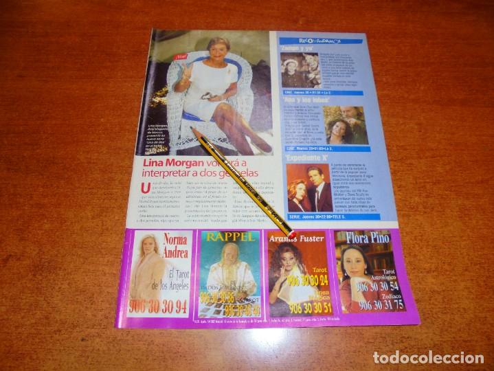 Coleccionismo de Revistas y Peri&oacute;dicos: CLIPPING 1998: LINA MORGAN. PUBLICIDAD DE RAPPEL Y ARAMIS FUSTER.