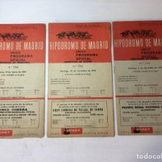 Coleccionismo de Revistas y Periódicos: HIPODROMO DE MADRID - UNICO PROGRAMA OFICIAL 1970. Lote 336820613