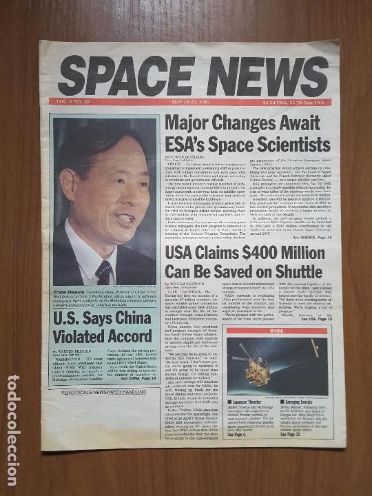 Collection Magazines and Newspapers: Space News Vol. 8, No 20. Noticias del espacio. En ingl&eacute;s.