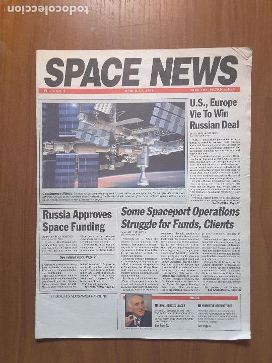 Collection Magazines and Newspapers: Space News Vol. 8, No 9. Noticias del espacio. En ingl&eacute;s.