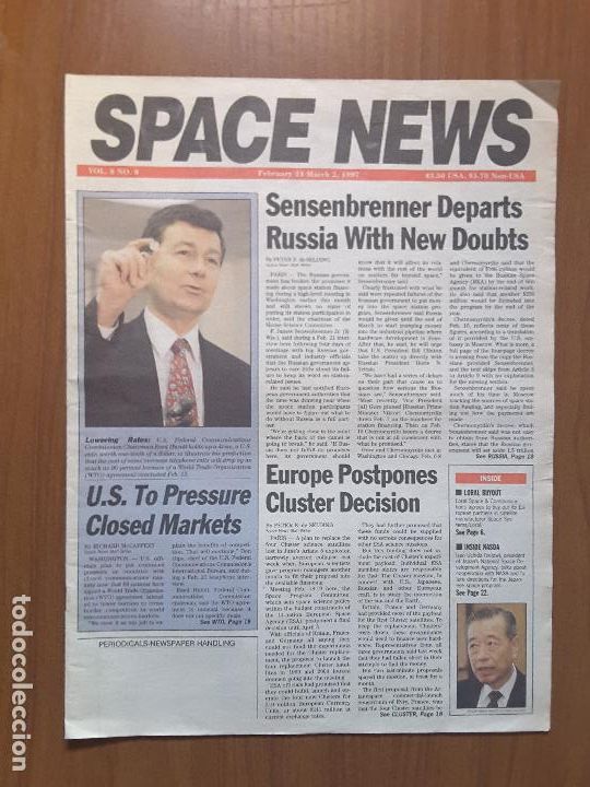 Collection Magazines and Newspapers: Space News Vol. 8, No 8. Noticias del espacio. En ingl&eacute;s.