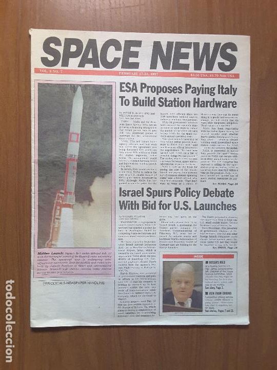 Collection Magazines and Newspapers: Space News Vol. 8, No 7. Noticias del espacio. En ingl&eacute;s.