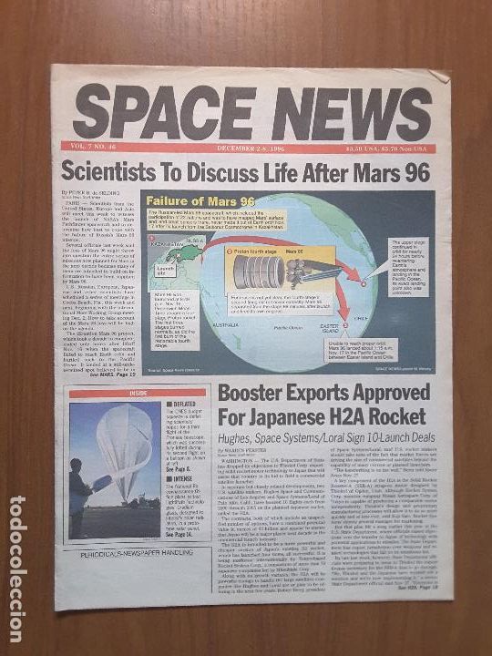 Collezionismo di Riviste e Giornali: Space News Vol. 7, No 46. Noticias del espacio. En ingl&eacute;s.
