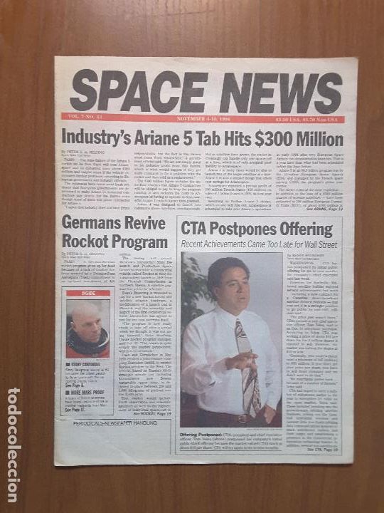 Collection Magazines and Newspapers: Space News Vol. 7, No 43. Noticias del espacio. En ingl&eacute;s.